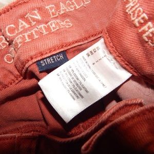 American Eagle Outfitters rust embroidered shorts